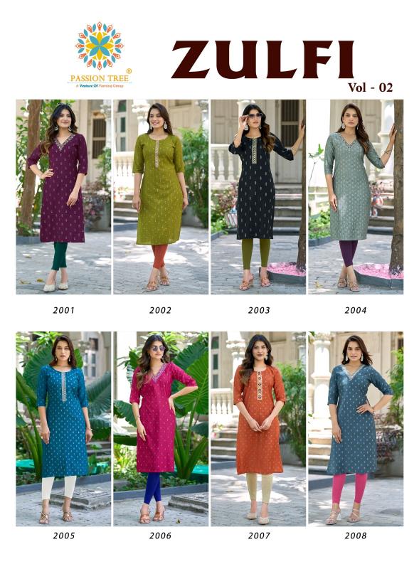 Passion tree zulfi vol 2 straight kurtis wholesale price
